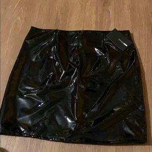 Latex black “BOOT CAMP SKIRT “ fashion nova